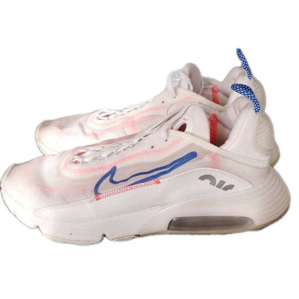 Nike Air Max 2090 White Racer Blue Crimson Sneakers CT1290-100 Women's Size 11
